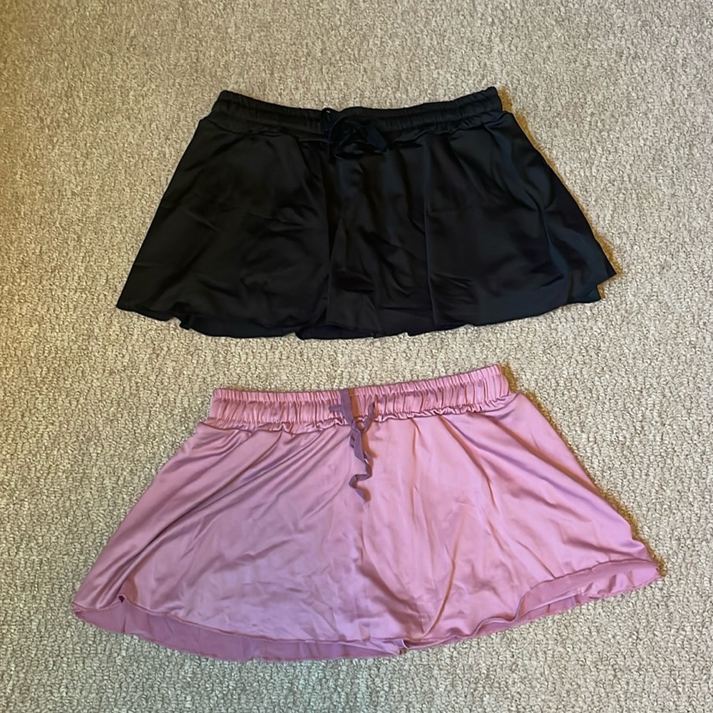 Workout skort purple and black 2 pack